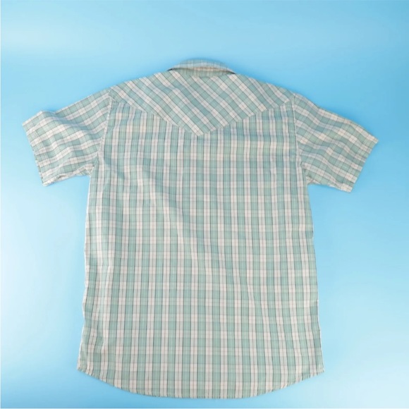 Gibson Trading Co Men's Cream Archie Plaid Short Sleeve Pearl Snap Size M - Picture 2 of 5